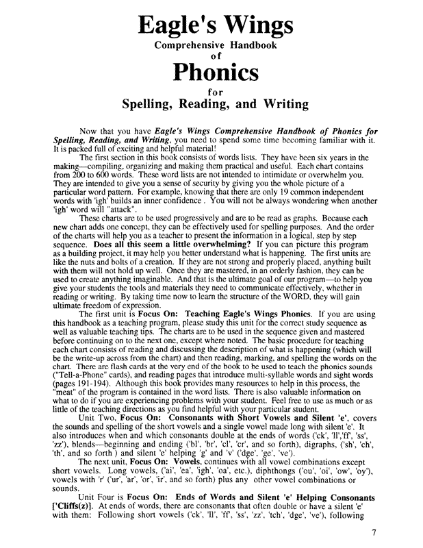 Eagle's Wings Comprehensive Handbook of Phonics